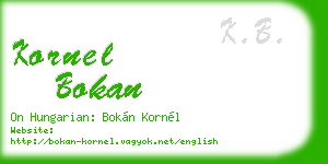 kornel bokan business card
