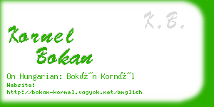 kornel bokan business card